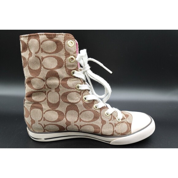 Coach Signature Women's Monogram Print Bonney Canvas High Top Sneakers Size 5M - Picture 16 of 16